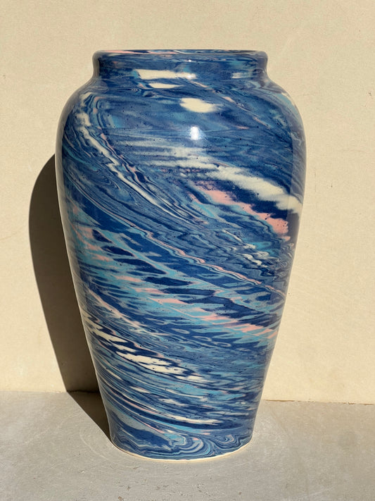 Blues Marbled Vase