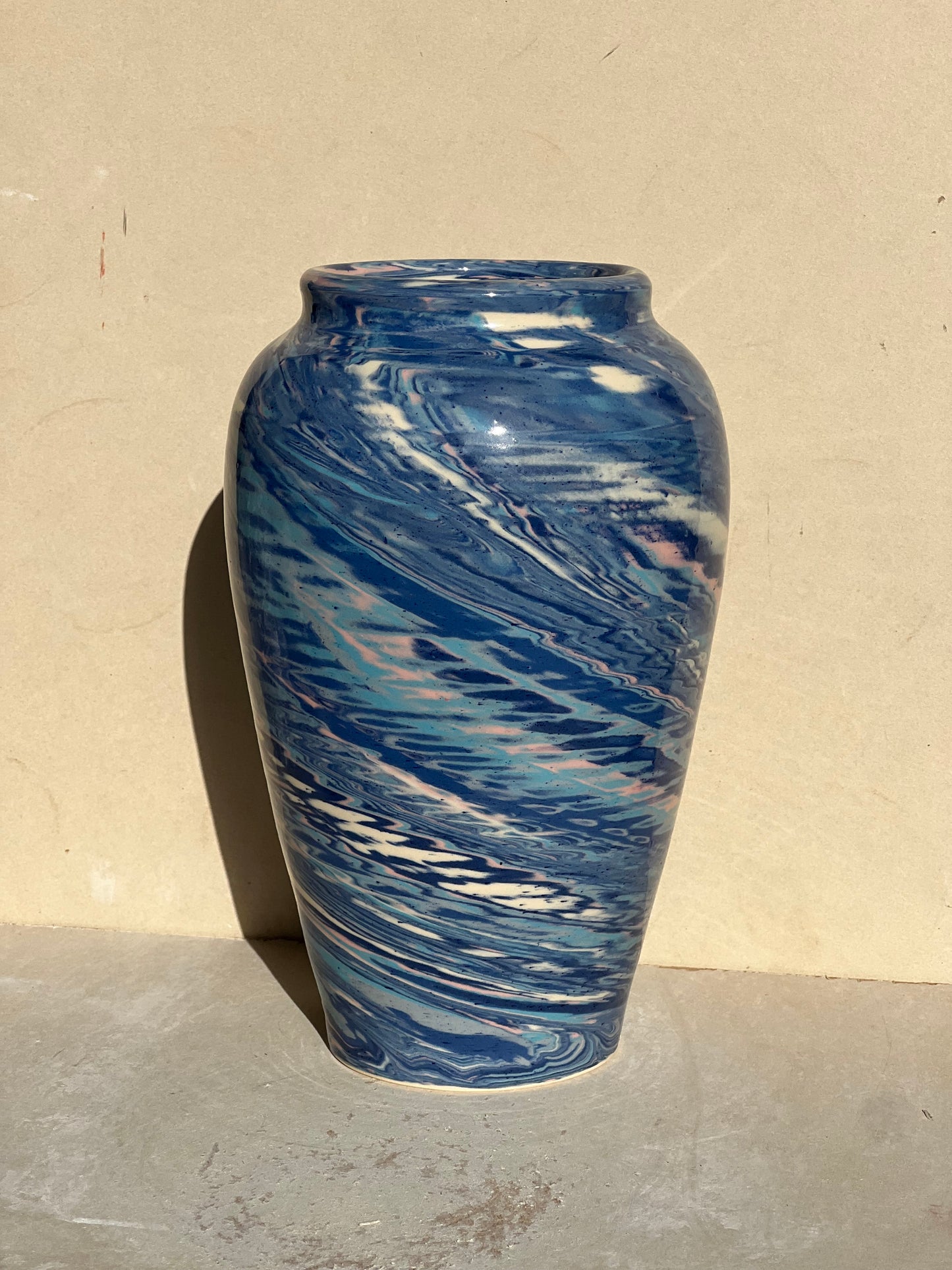 Blues Marbled Vase