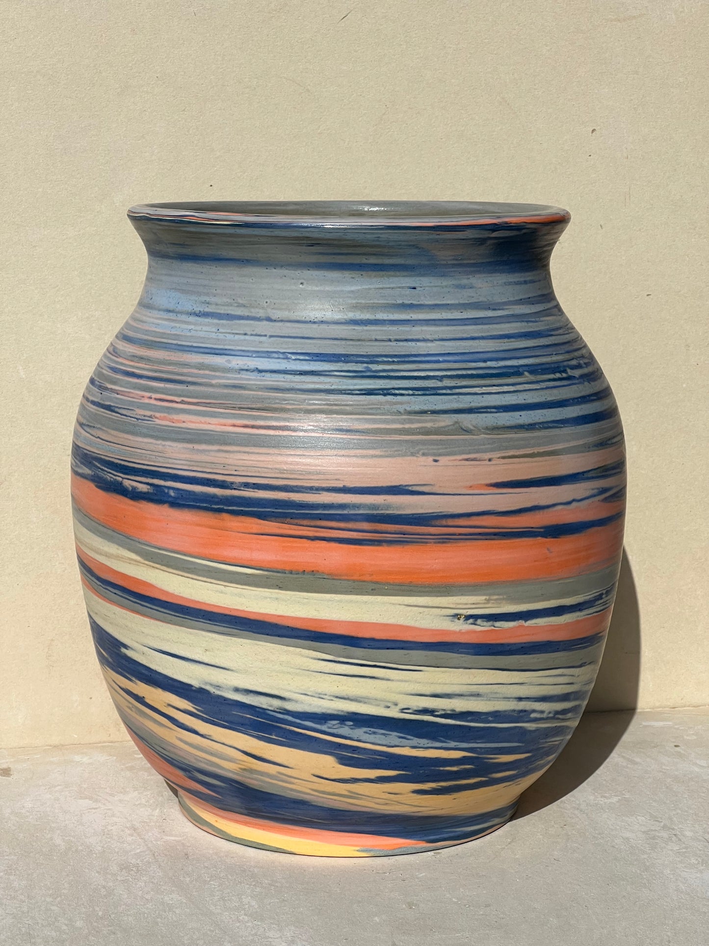 Large Matte Marbled Vase