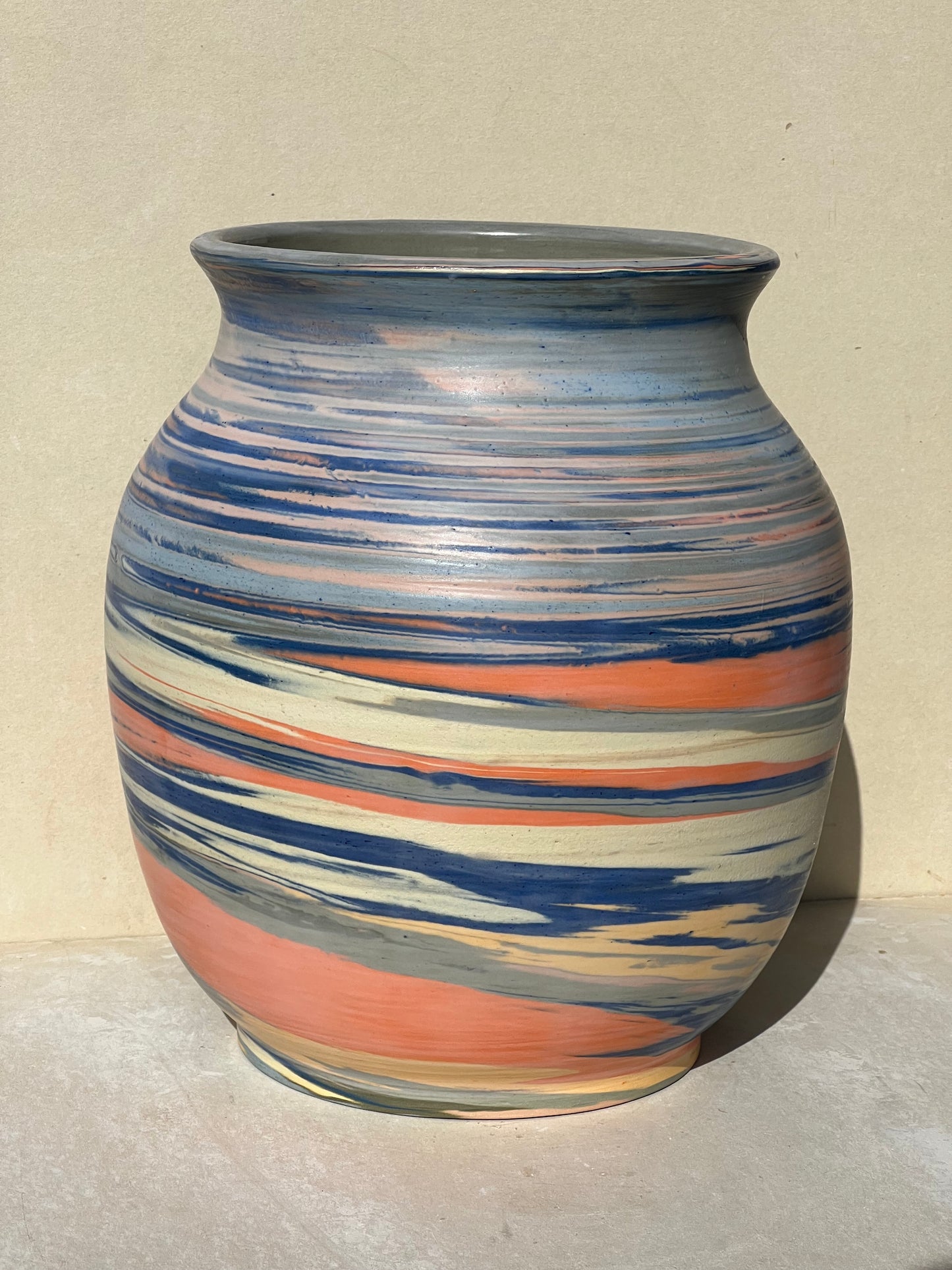 Large Matte Marbled Vase