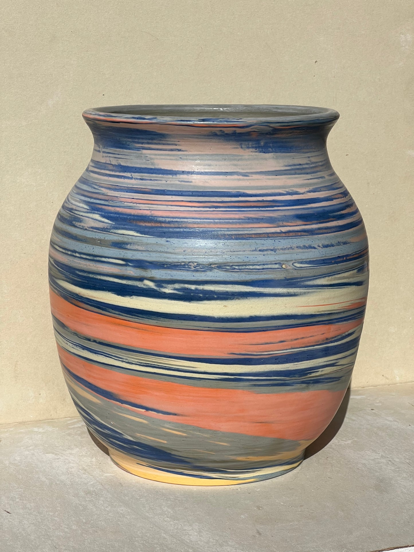 Large Matte Marbled Vase