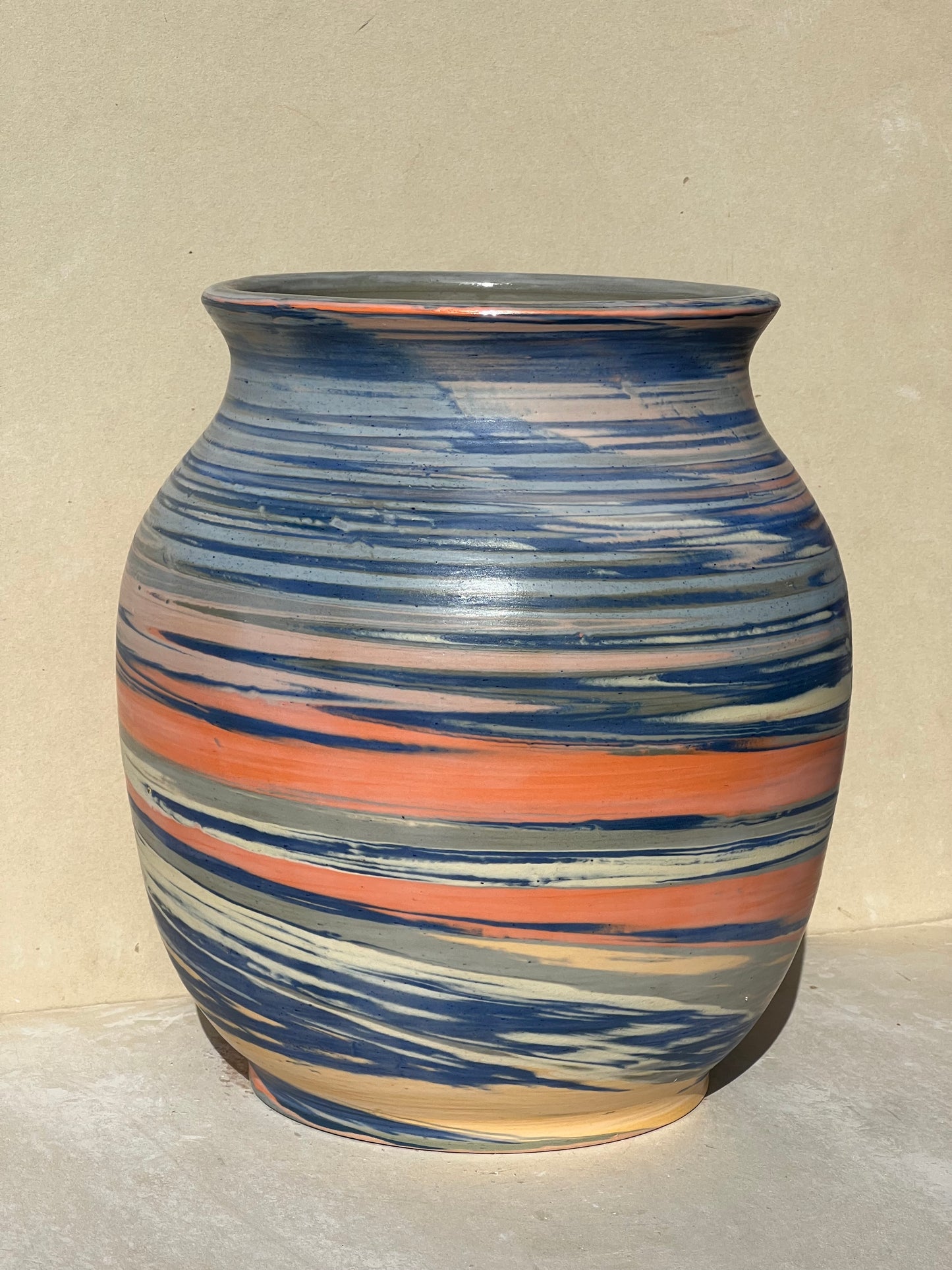 Large Matte Marbled Vase
