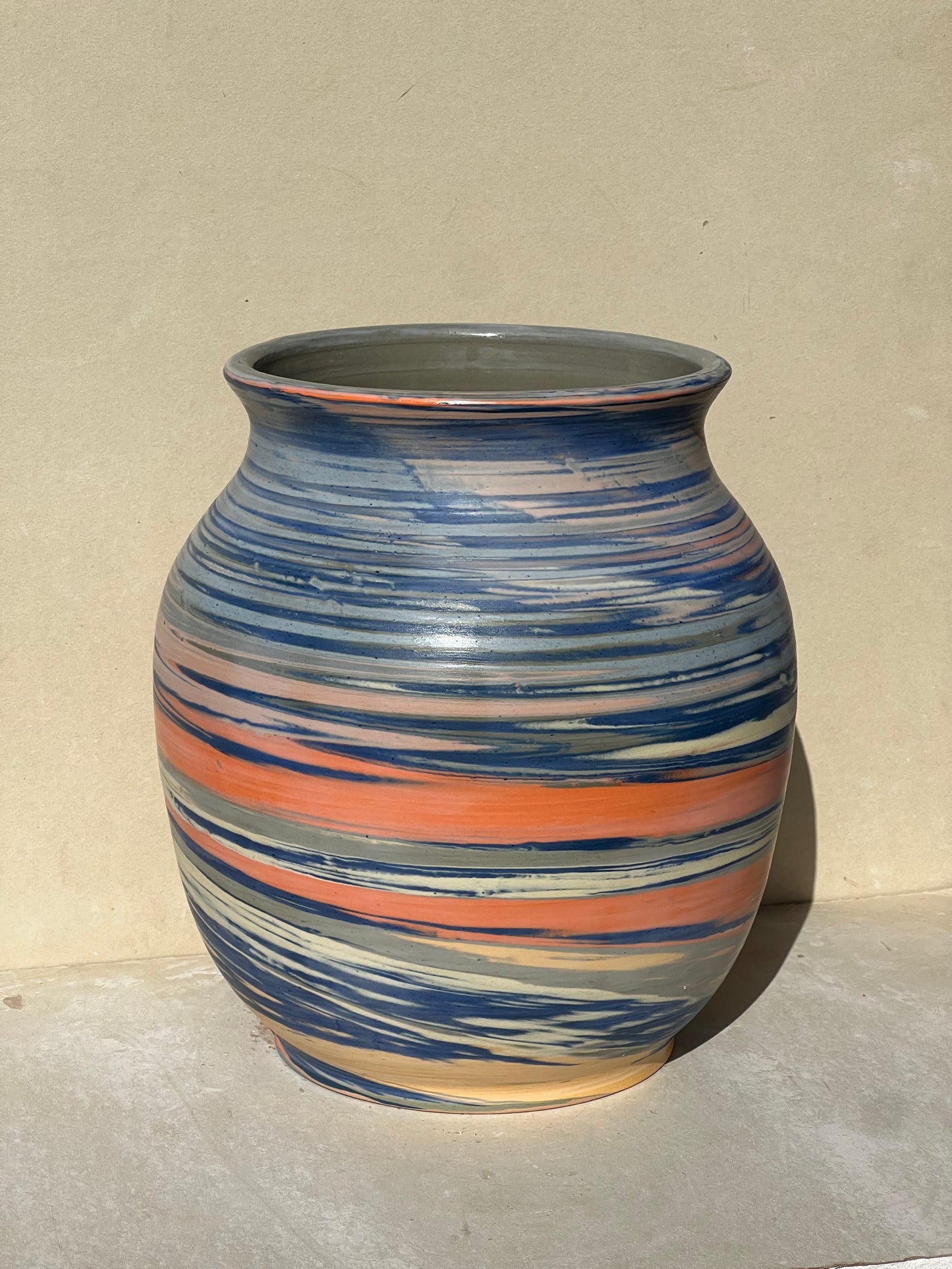 Large Matte Marbled Vase