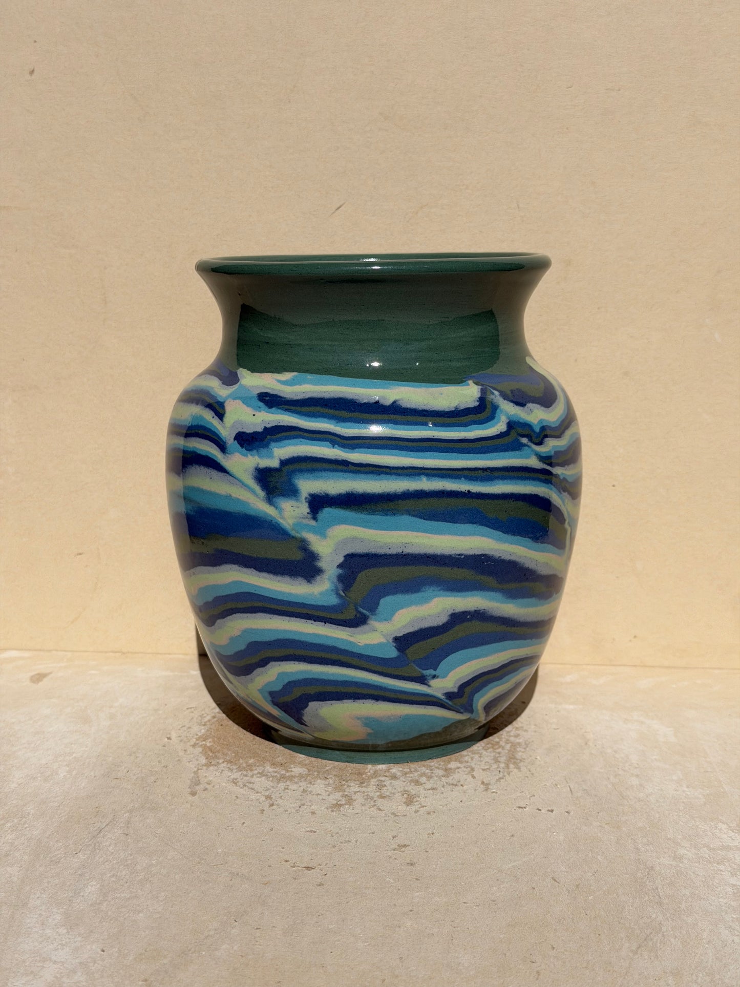 Blue and Green Nerikomi Vase