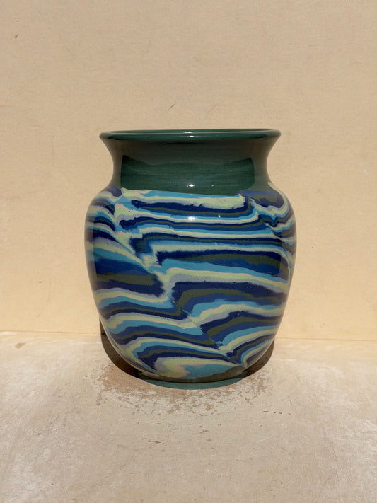 Blue and Green Nerikomi Vase