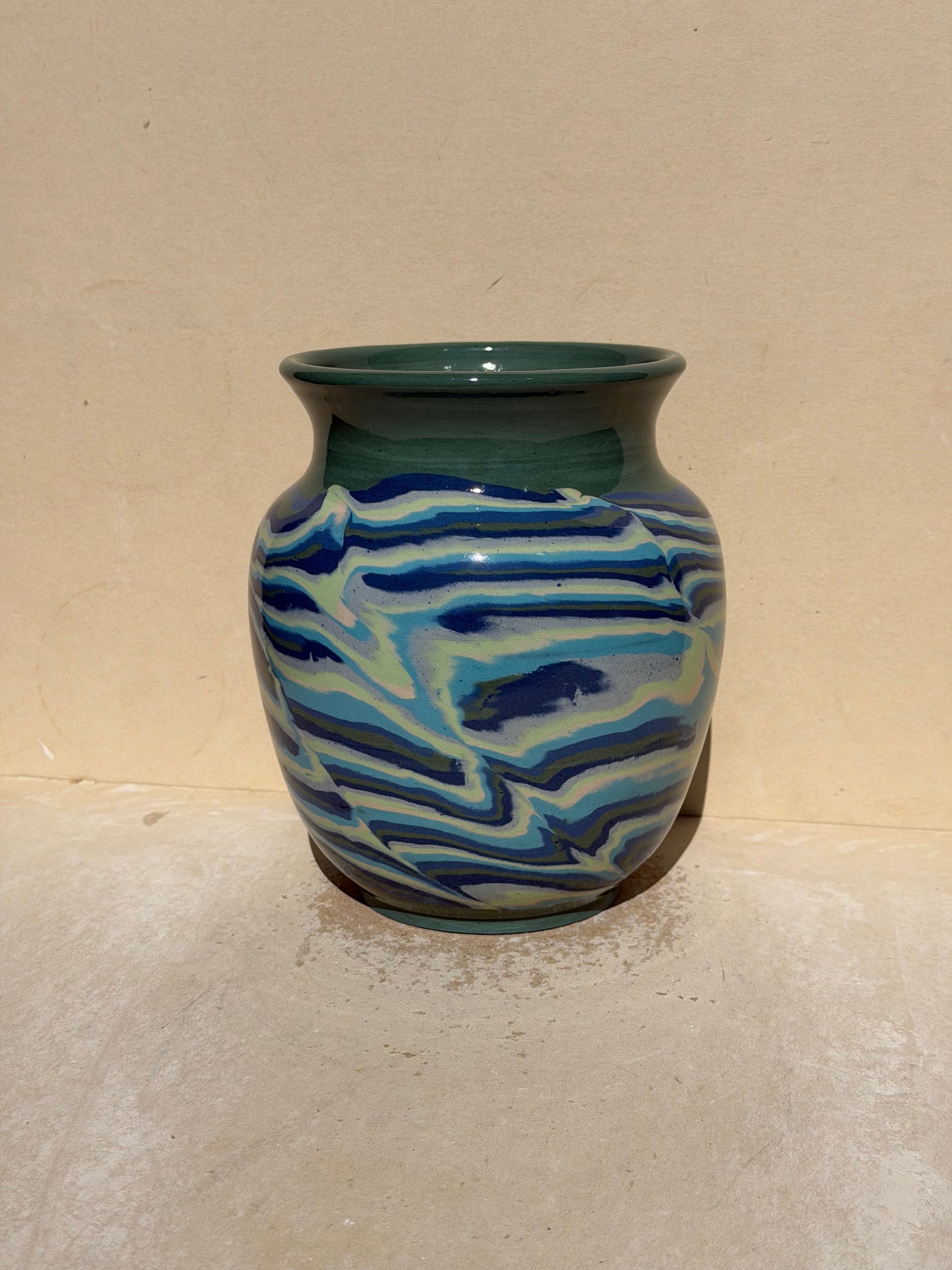 Blue and Green Nerikomi Vase