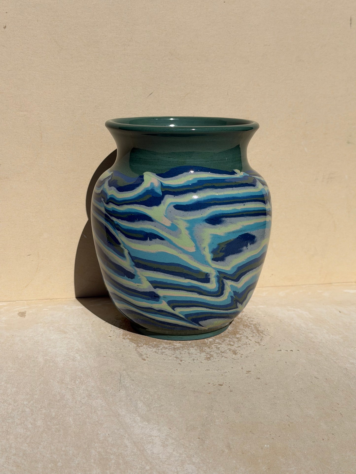 Blue and Green Nerikomi Vase