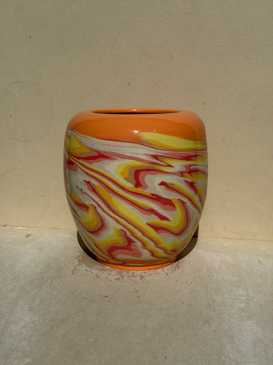 Orange Nerikomi Vase