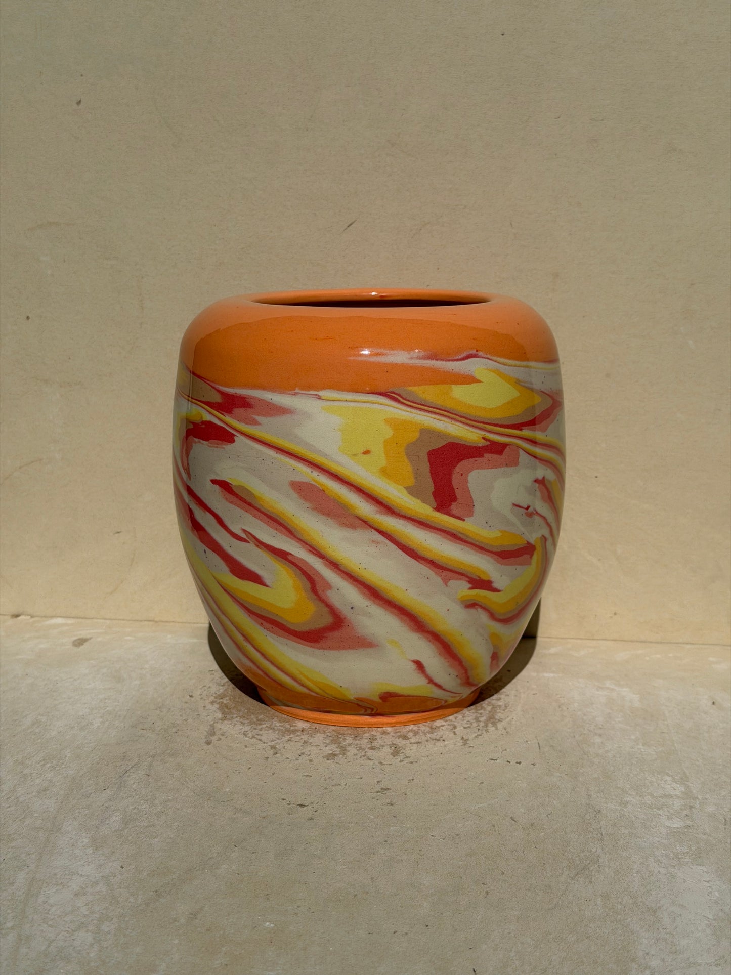 Orange Nerikomi Vase