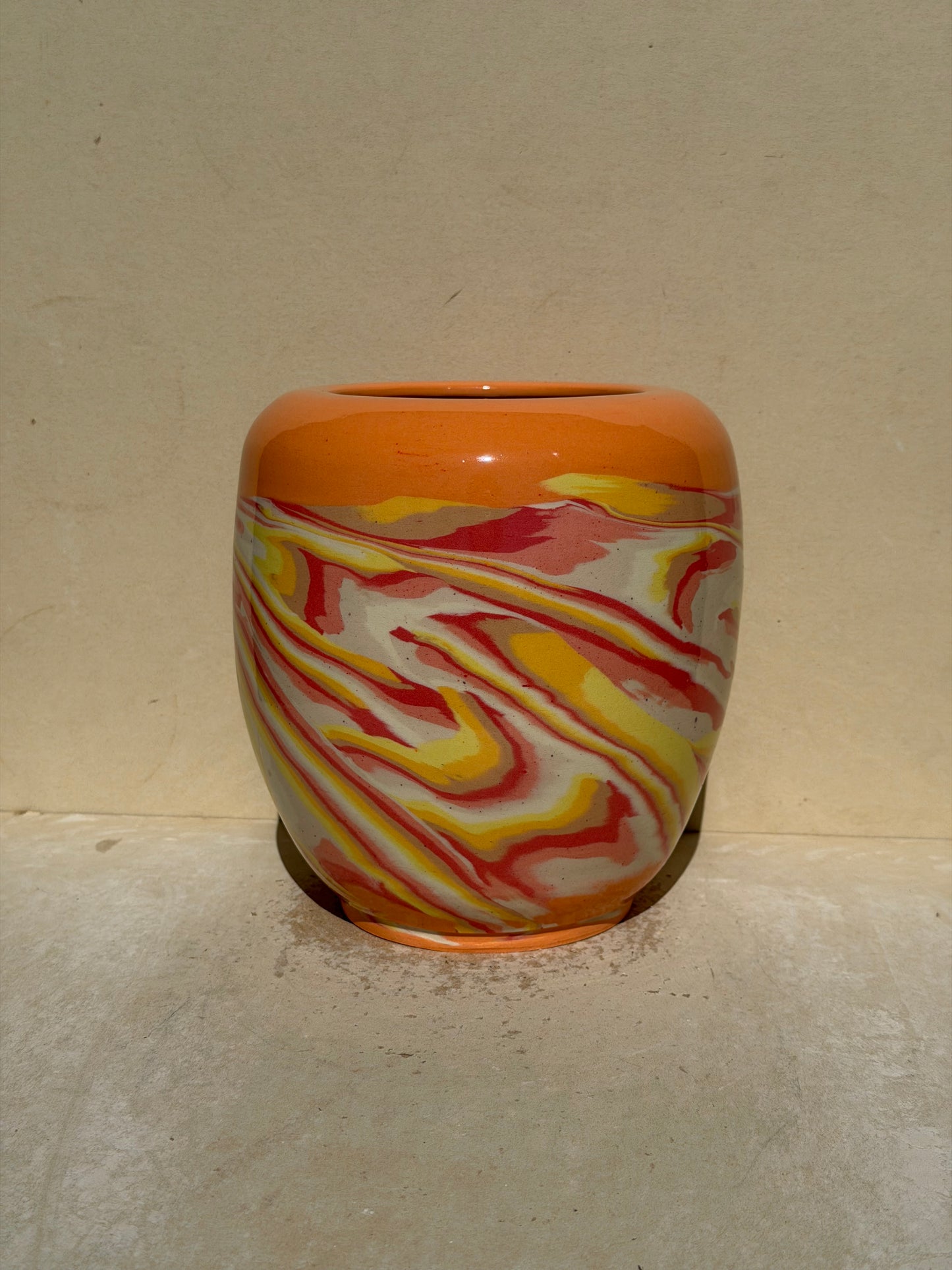 Orange Nerikomi Vase