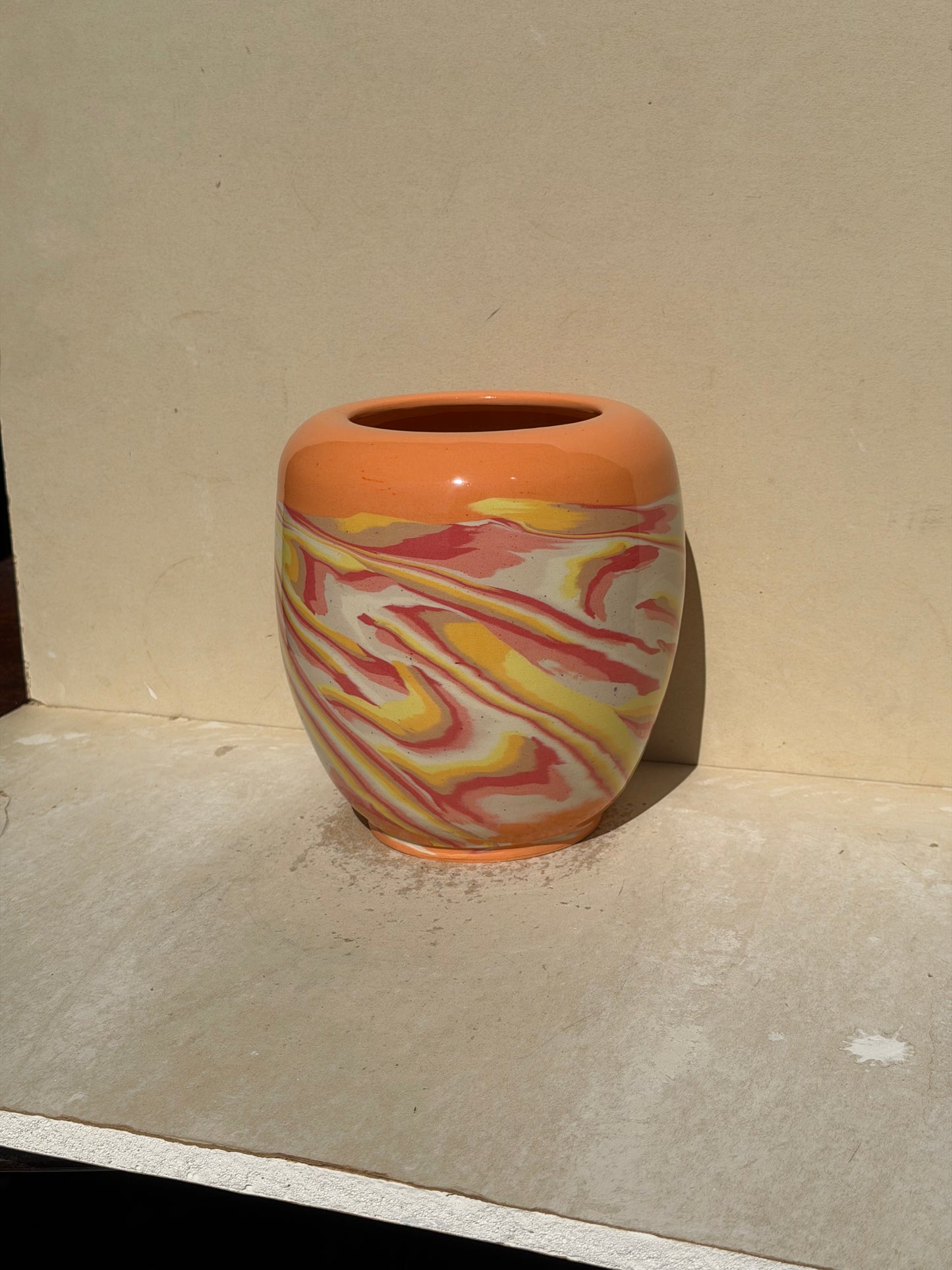 Orange Nerikomi Vase