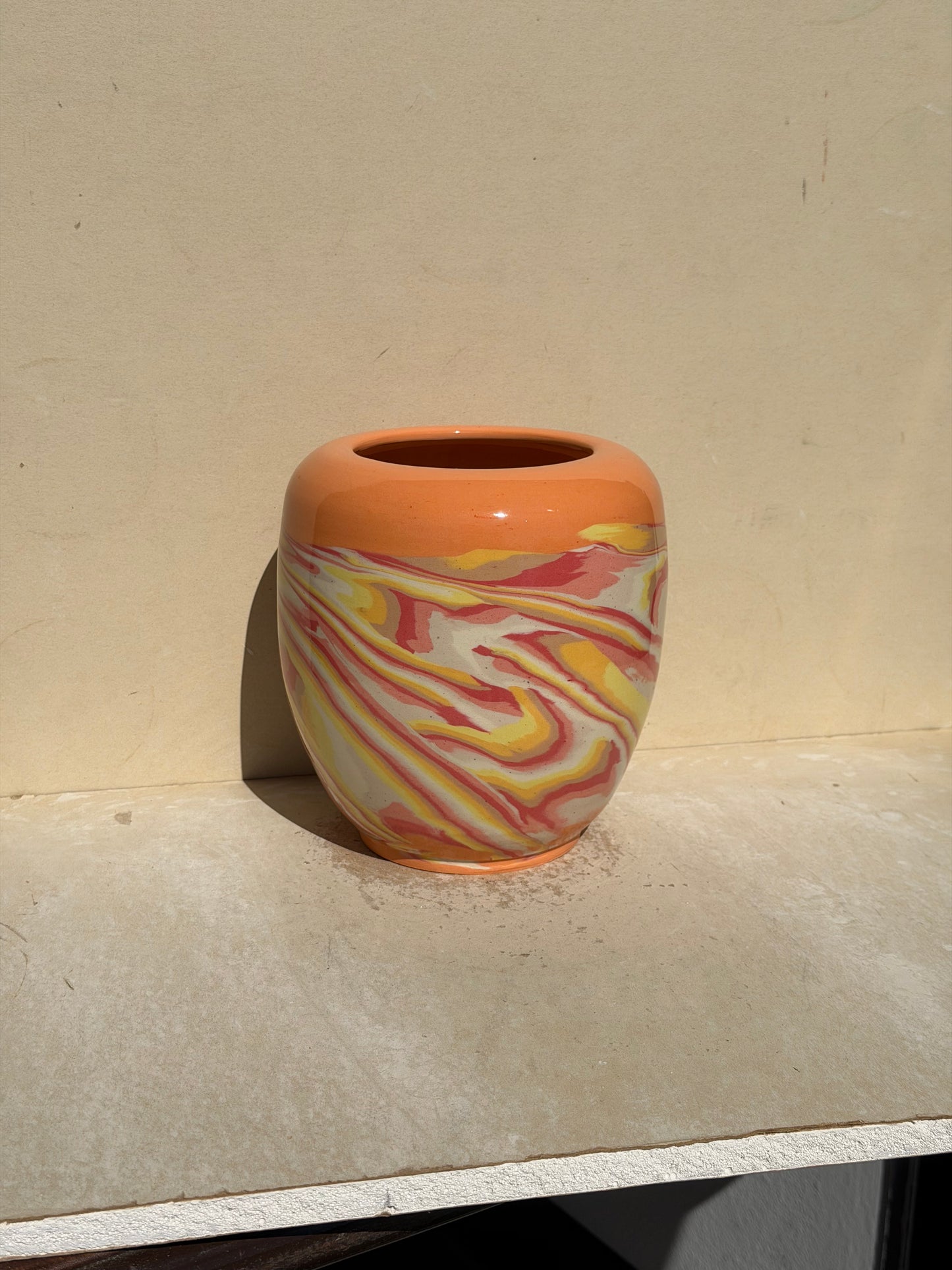 Orange Nerikomi Vase