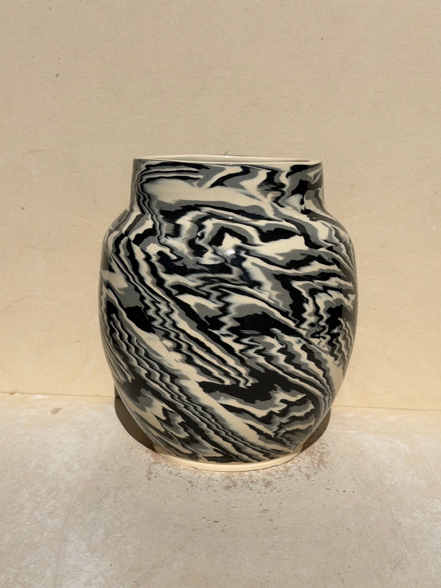 Black and White Nerikomi Vase