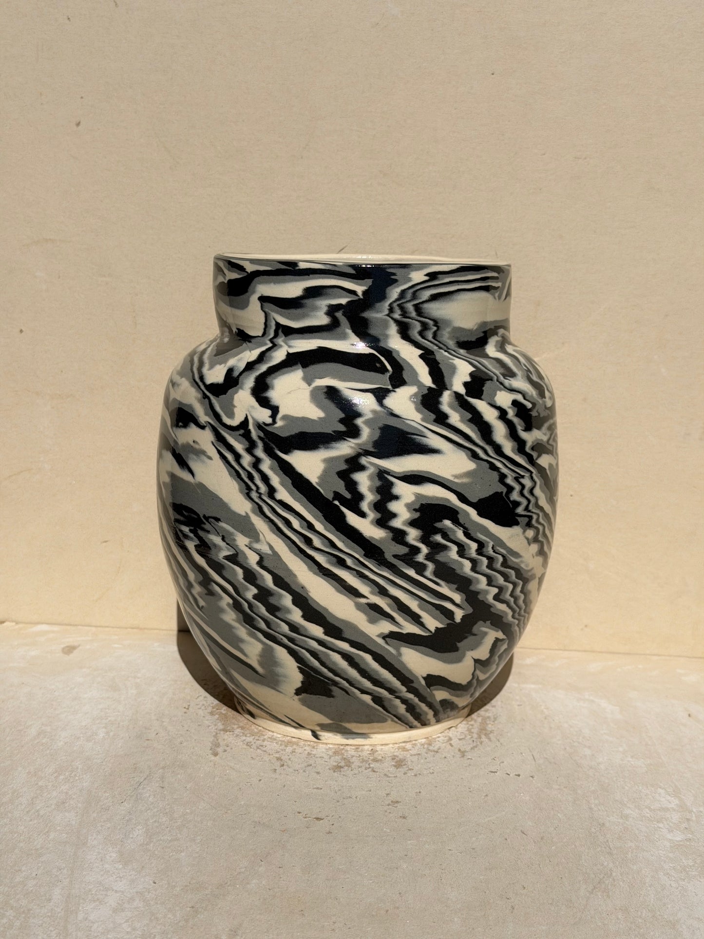 Black and White Nerikomi Vase