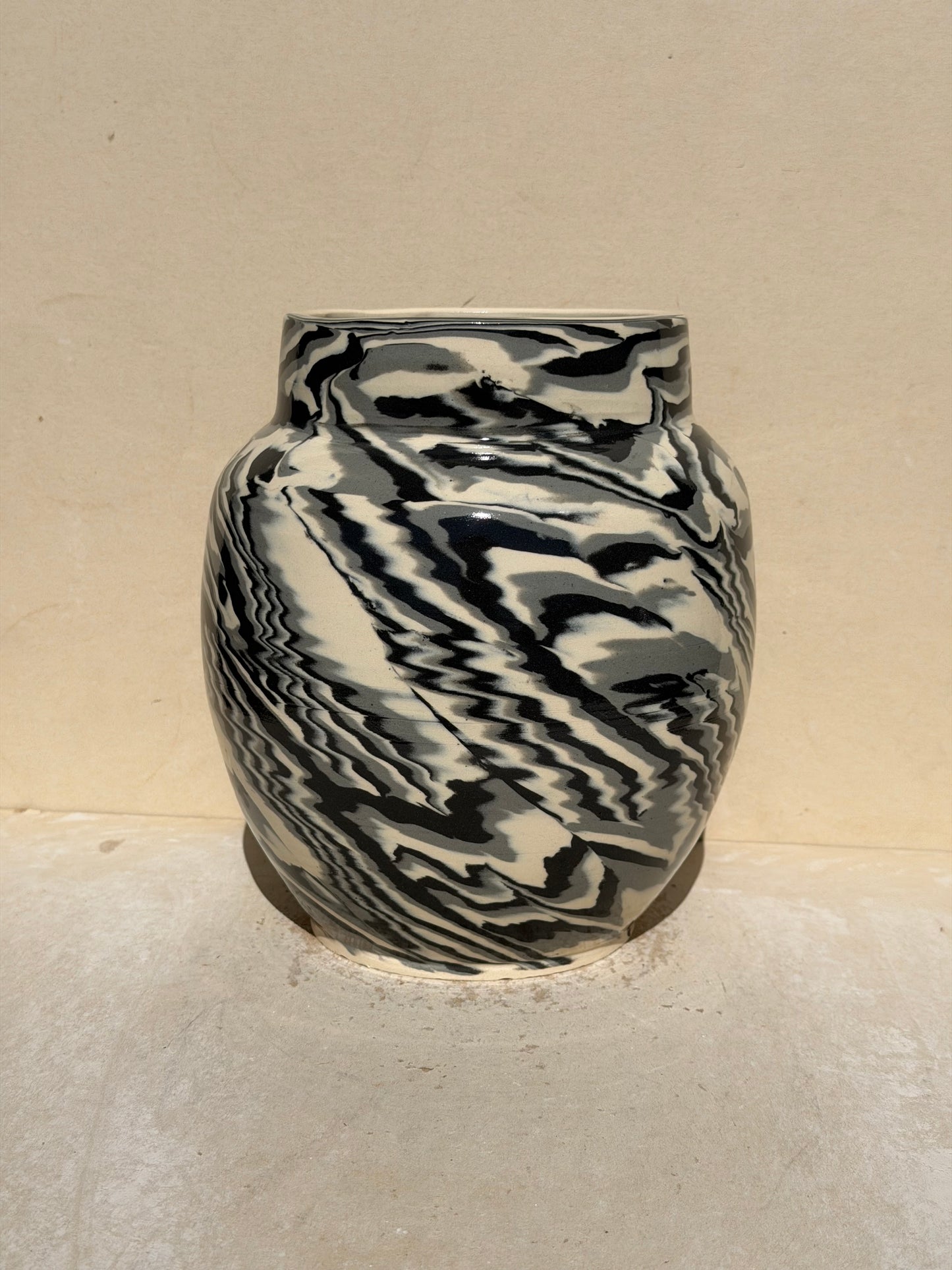 Black and White Nerikomi Vase