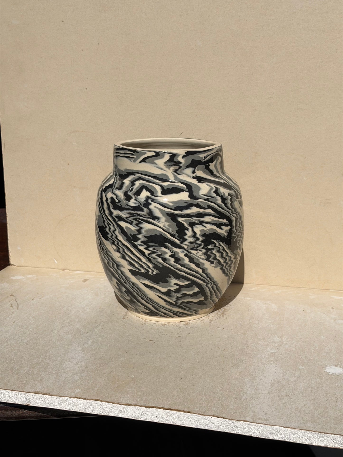 Black and White Nerikomi Vase