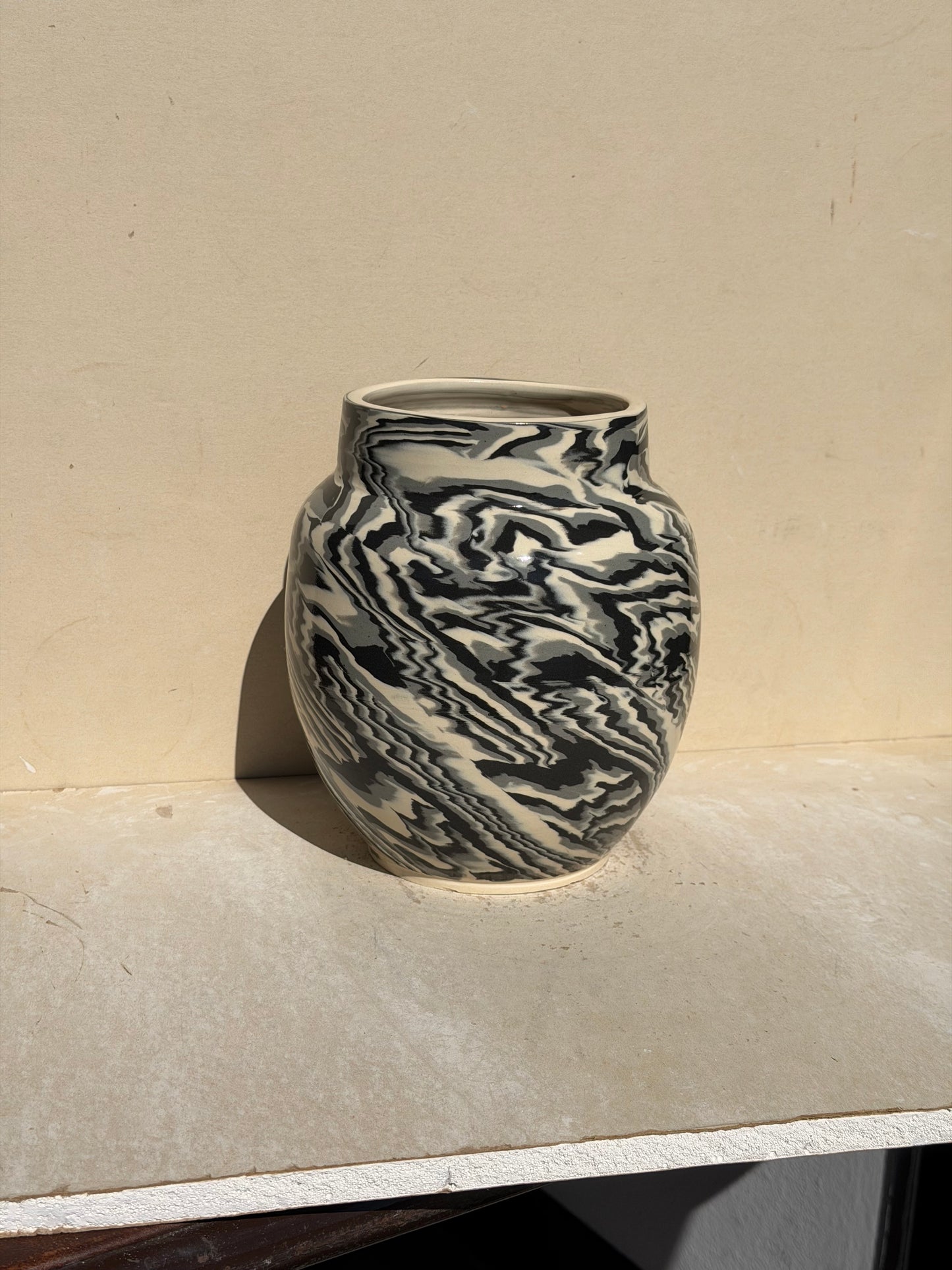Black and White Nerikomi Vase