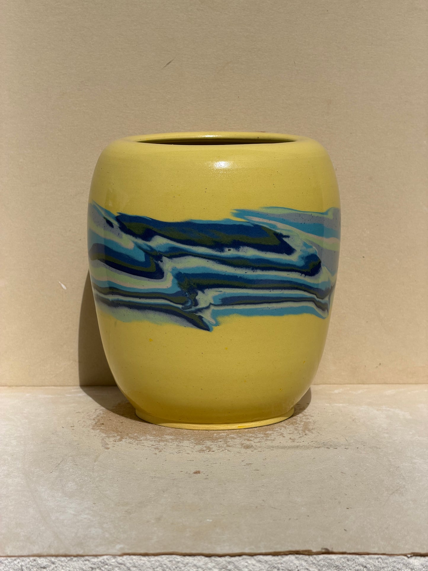 Yellow Nerikomi Band Vase