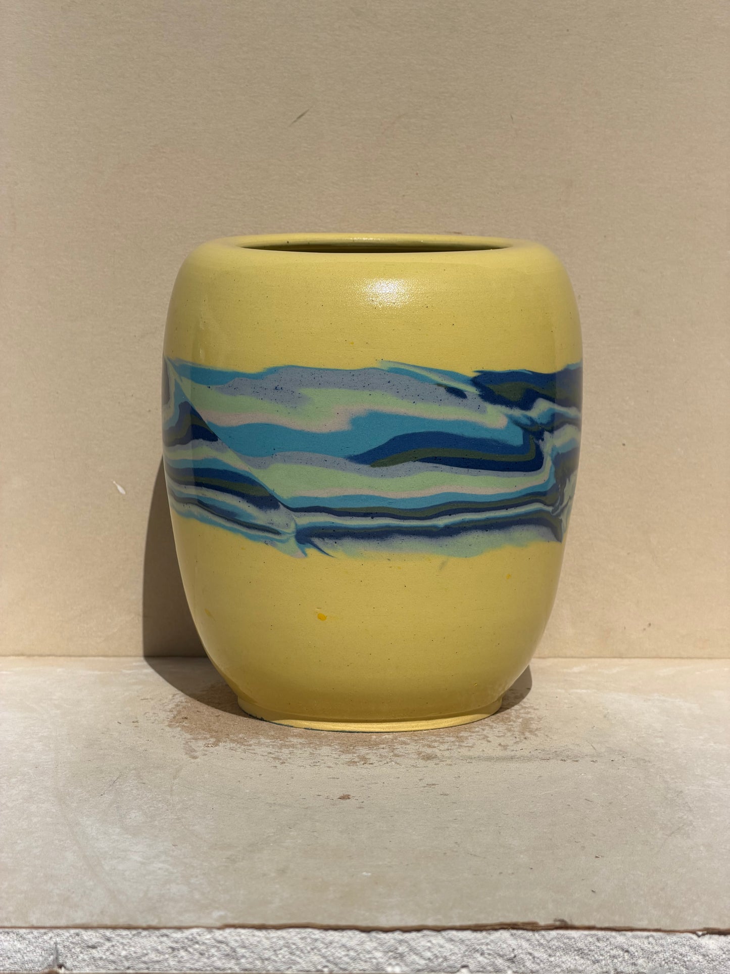 Yellow Nerikomi Band Vase