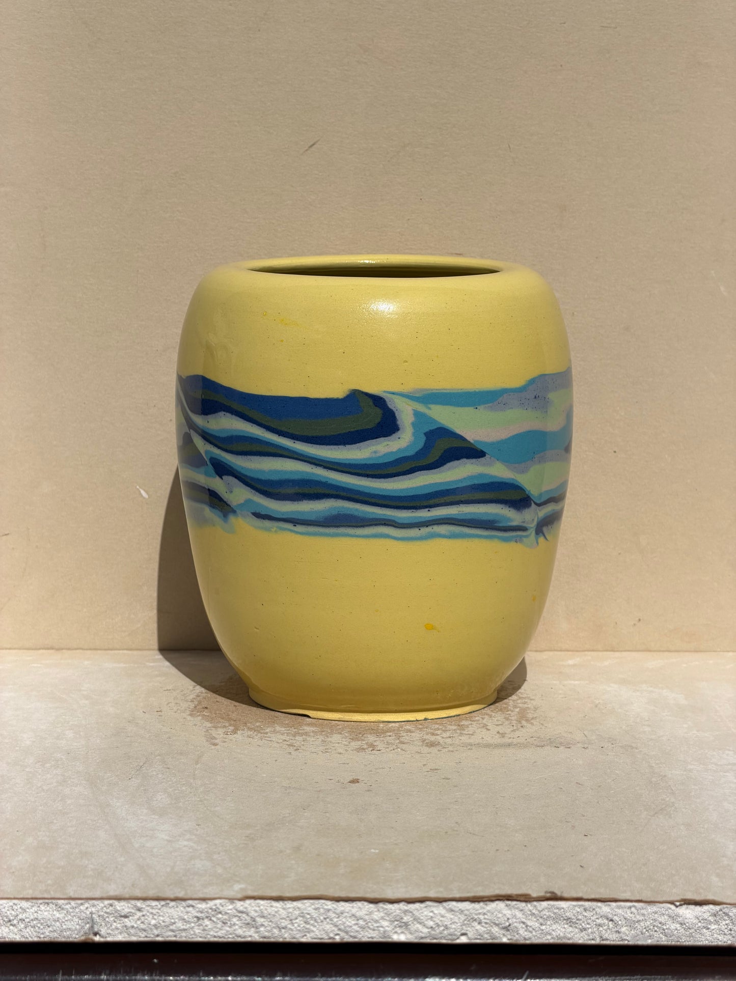 Yellow Nerikomi Band Vase