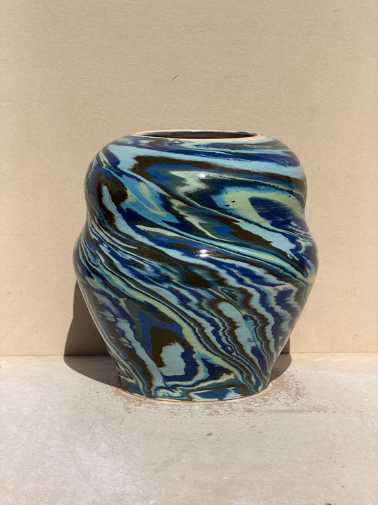 Blue and Green Nerikomi Vase
