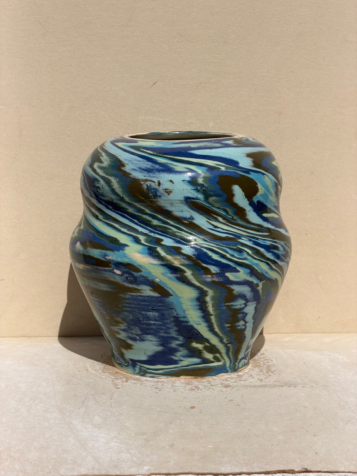 Blue and Green Nerikomi Vase