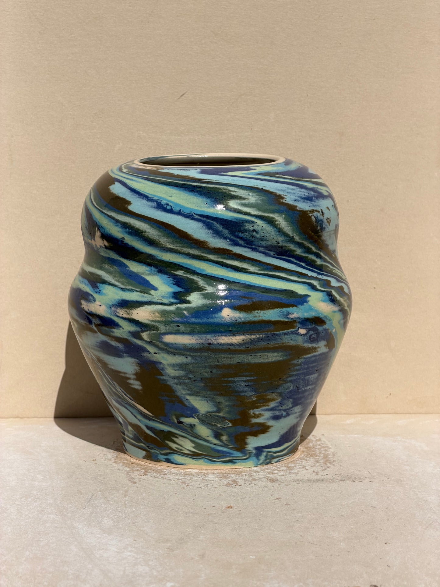 Blue and Green Nerikomi Vase
