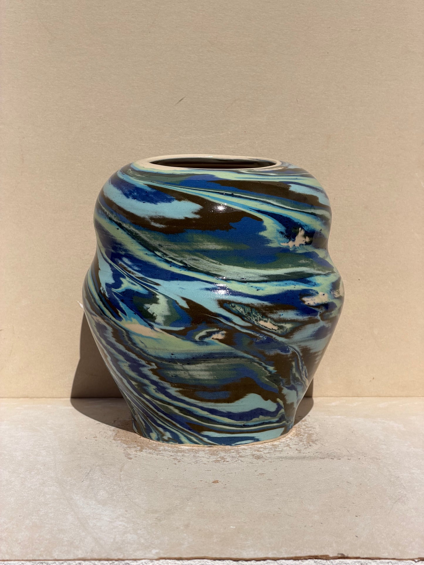 Blue and Green Nerikomi Vase
