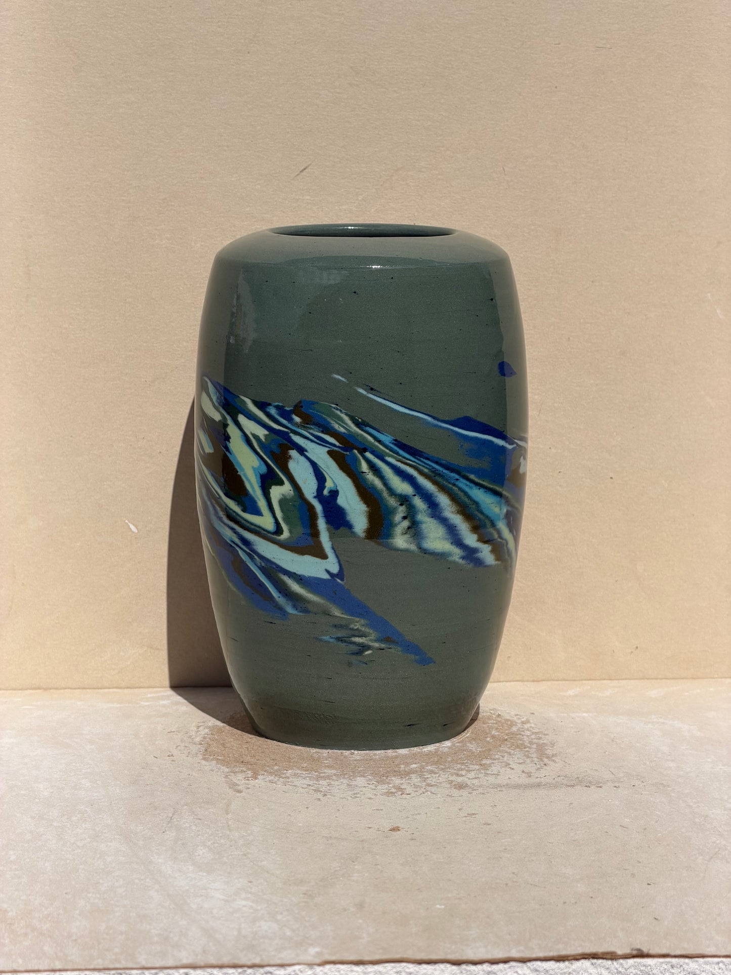 Green Nerikomi Vase