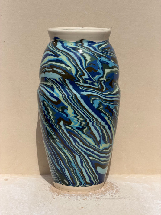 Blue and Green Nerikomi Vase