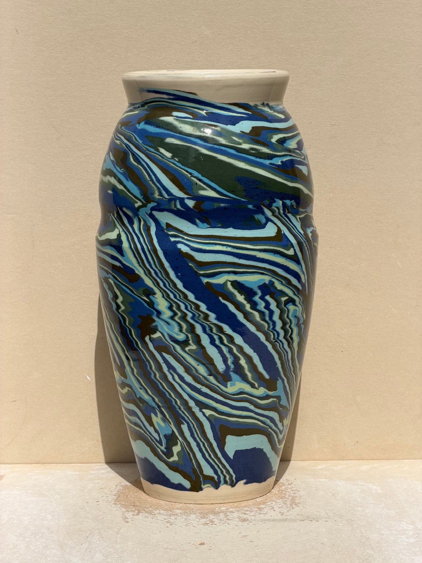 Blue and Green Nerikomi Vase