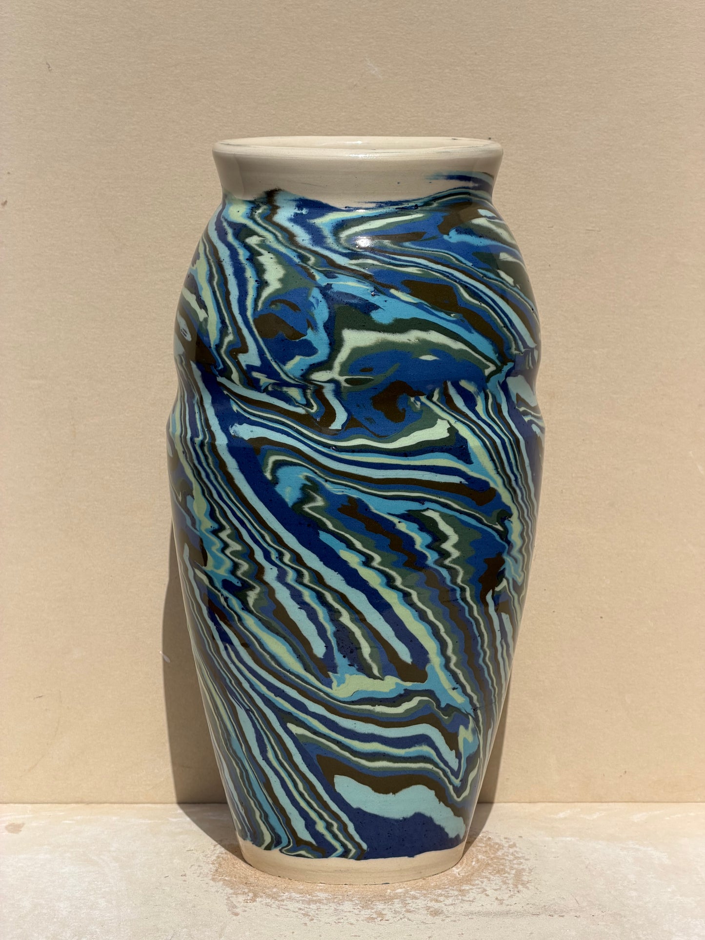 Blue and Green Nerikomi Vase