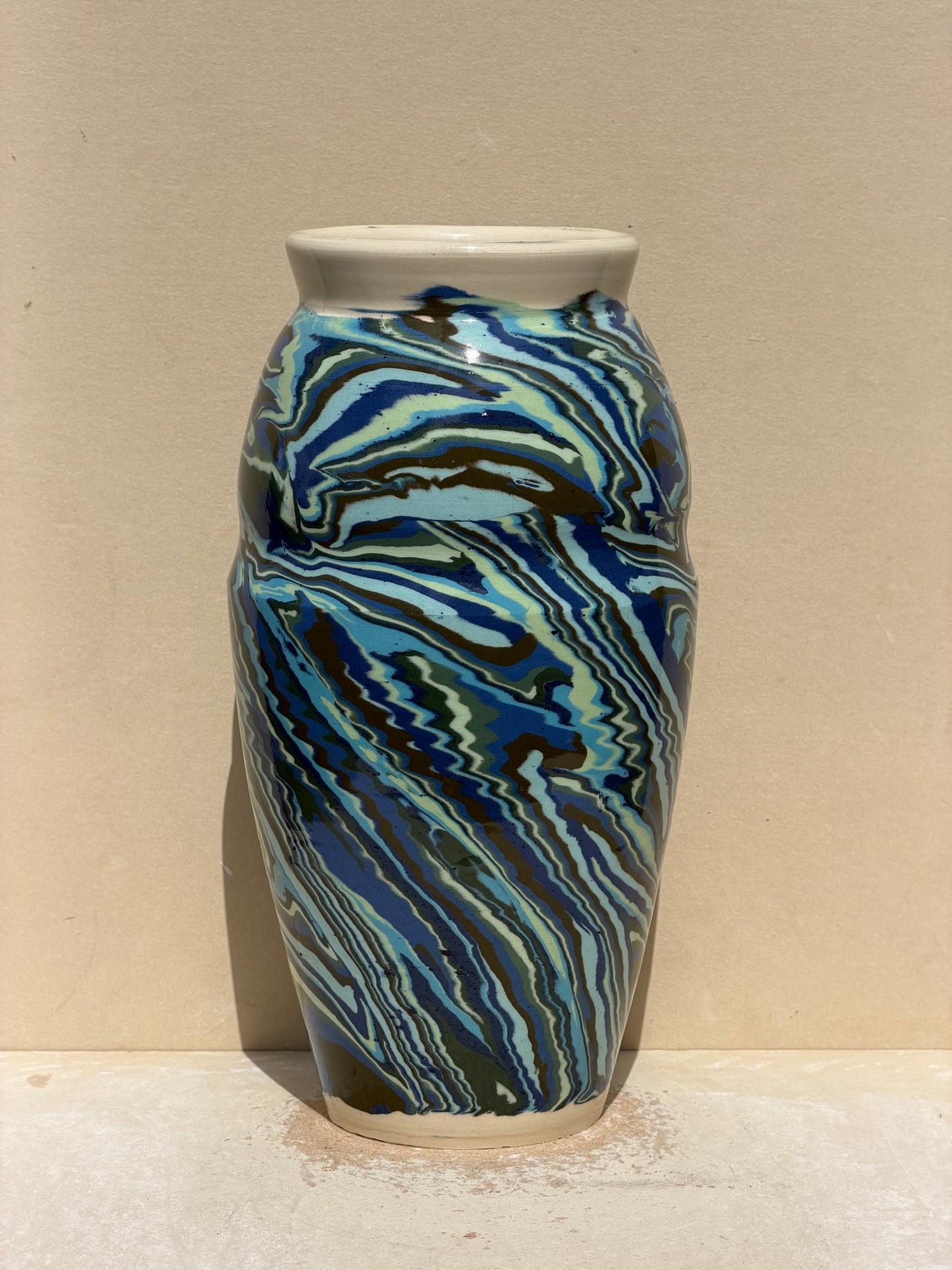 Blue and Green Nerikomi Vase
