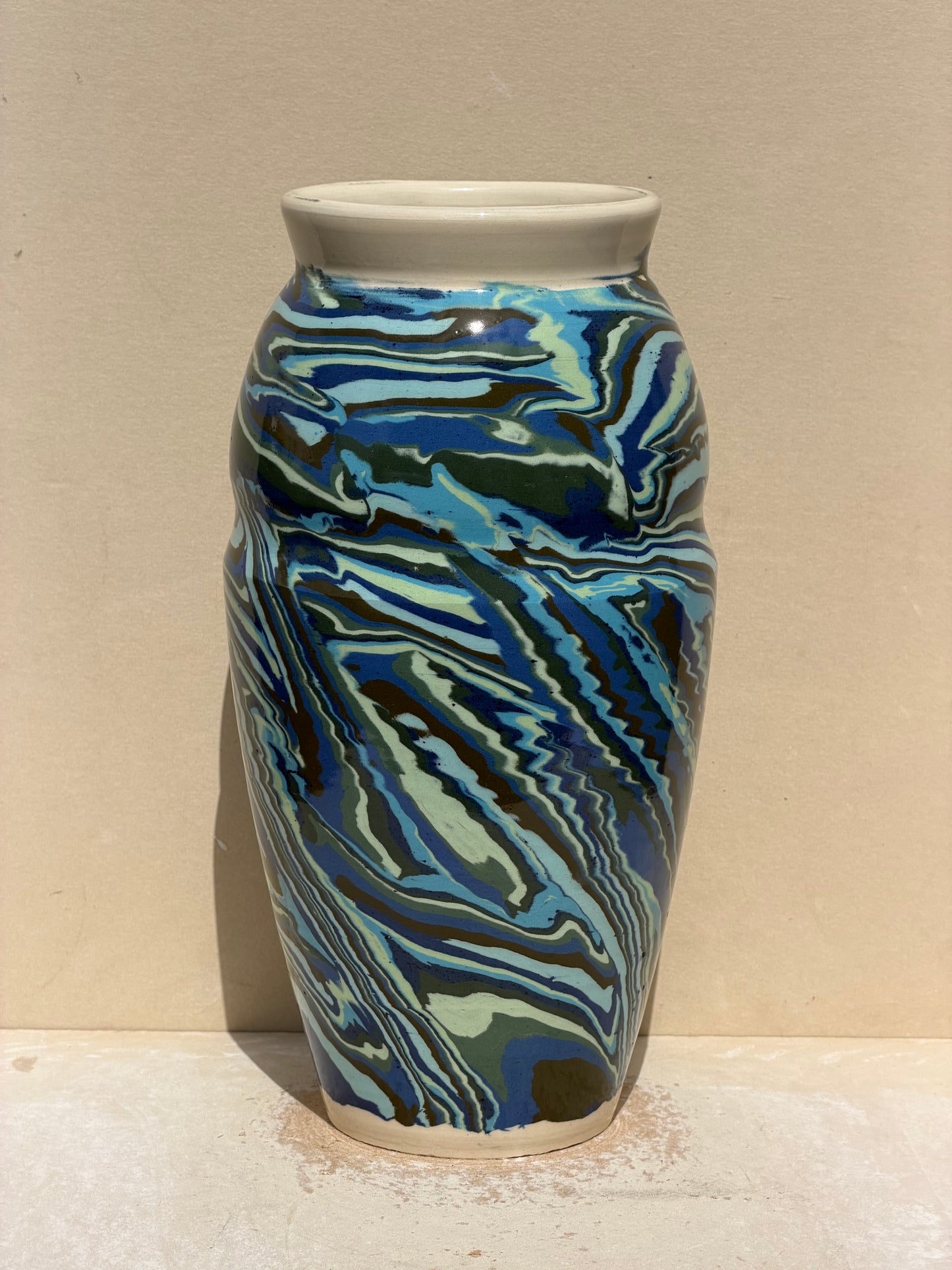 Blue and Green Nerikomi Vase