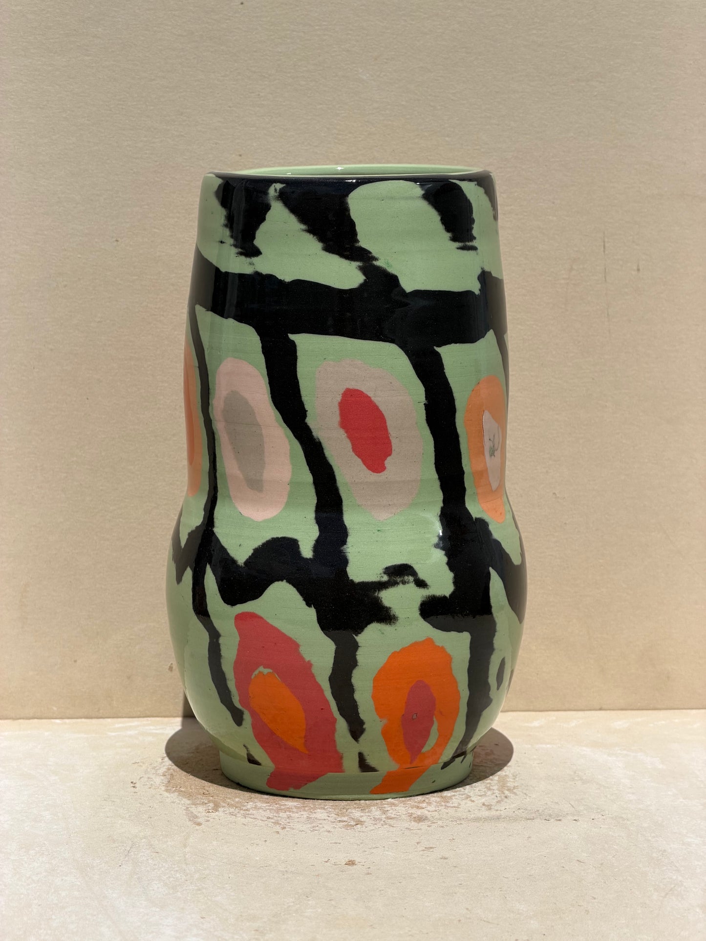Green Carved Vase
