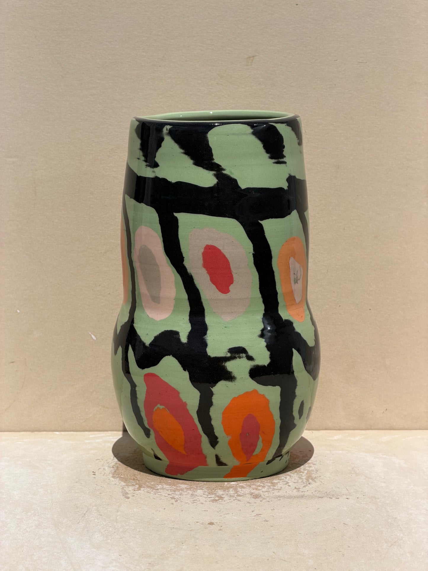 Green Carved Vase
