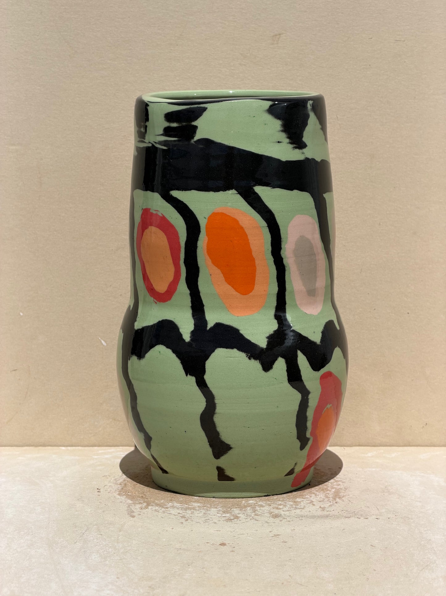 Green Carved Vase