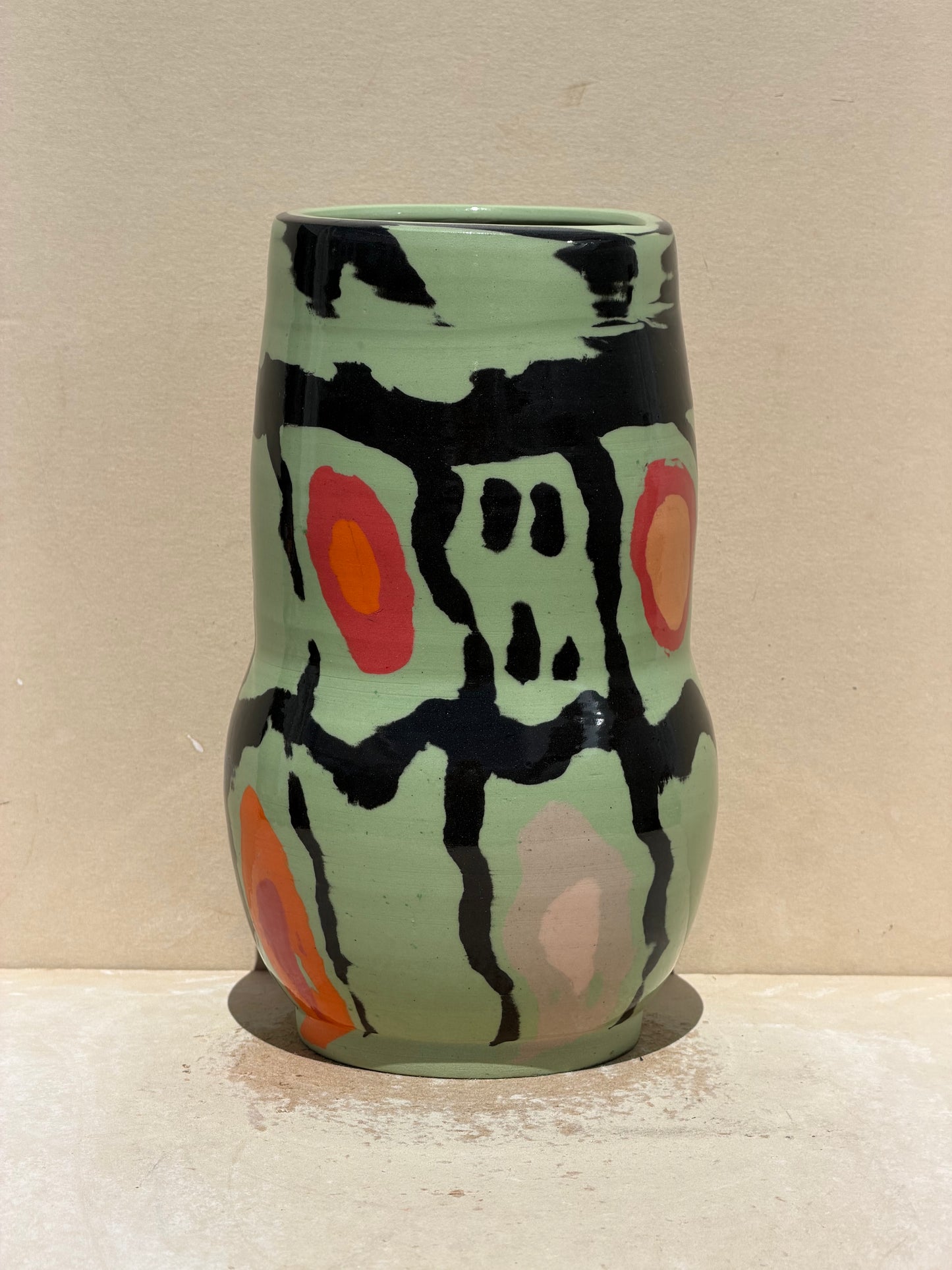 Green Carved Vase