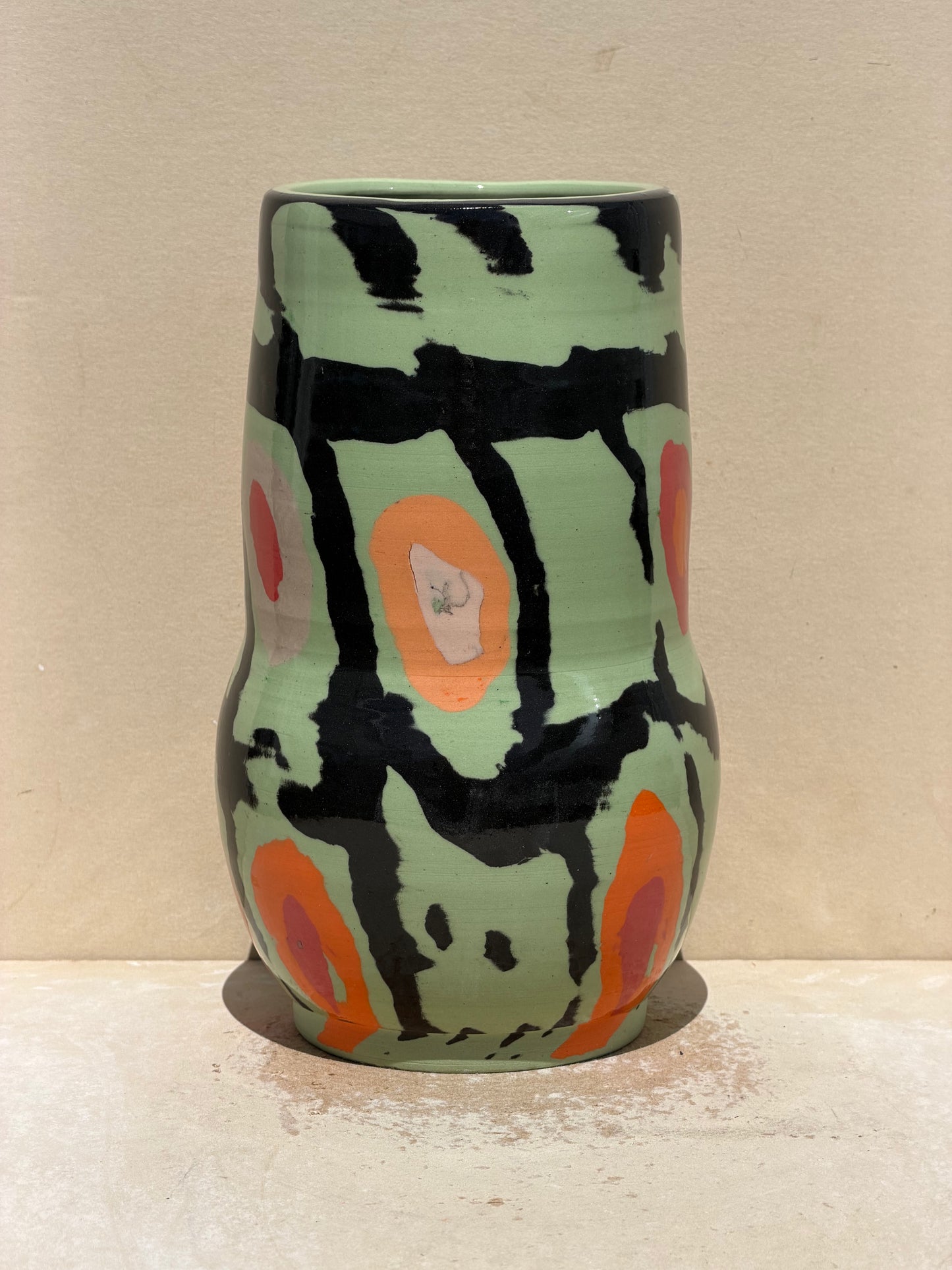 Green Carved Vase