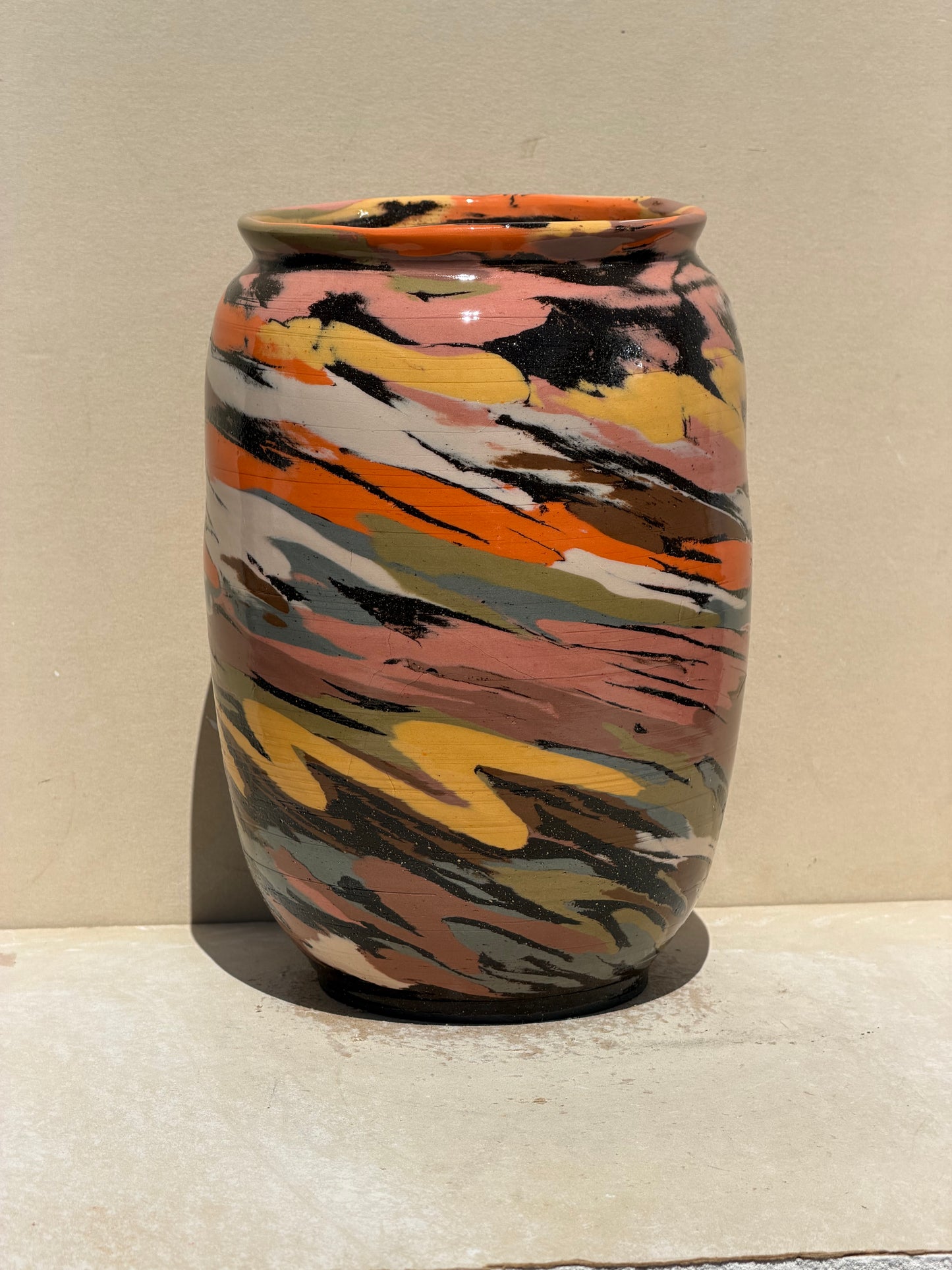 Brown Carved Vase