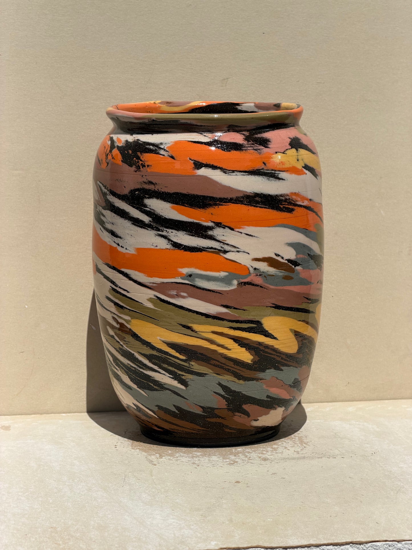 Brown Carved Vase