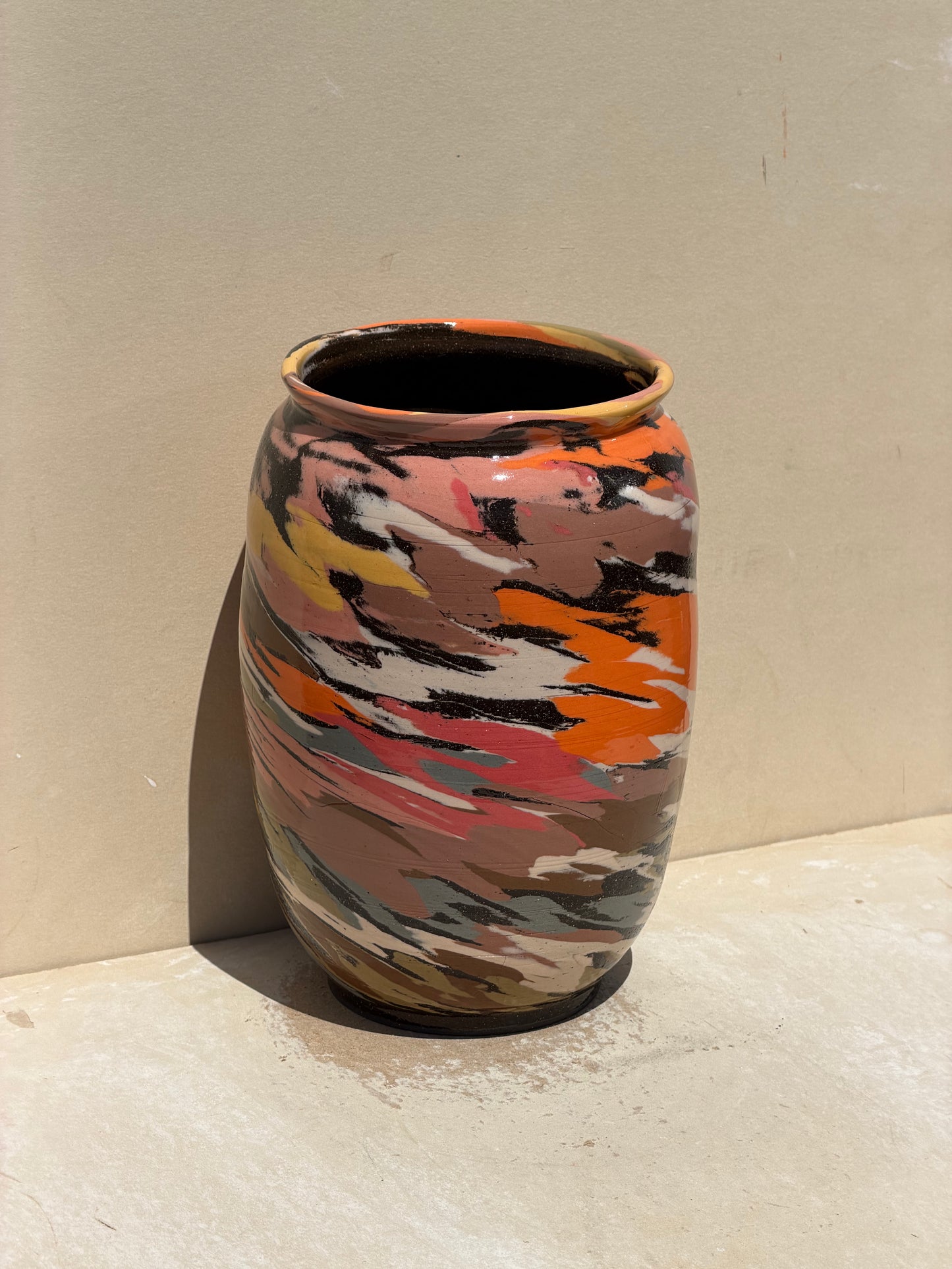Brown Carved Vase