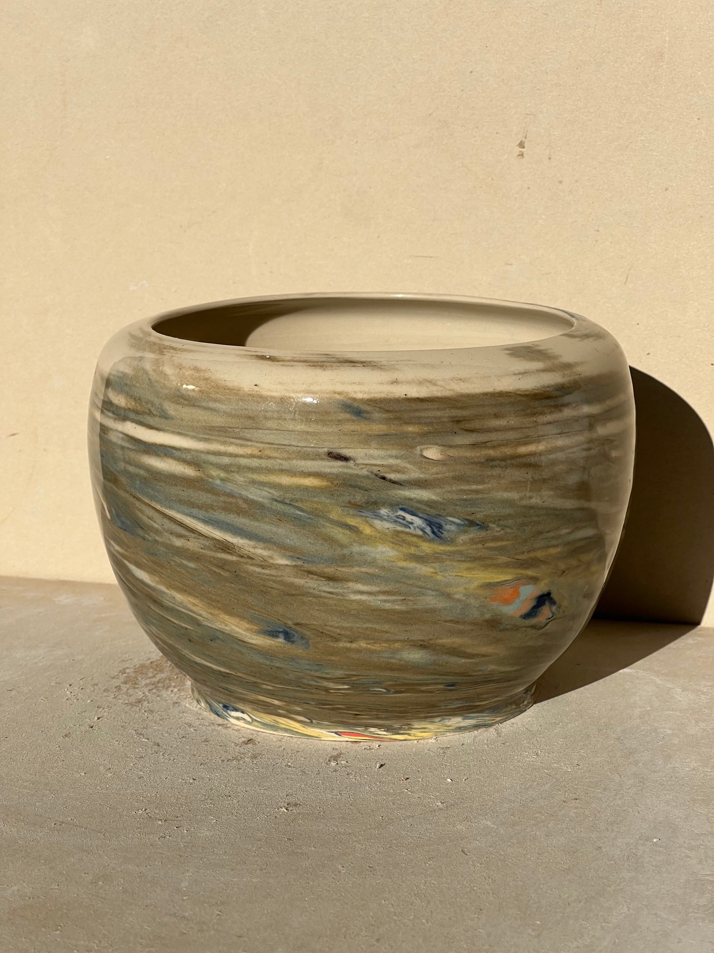 Green Reclaimed Nerikomi Pattern catch all vase