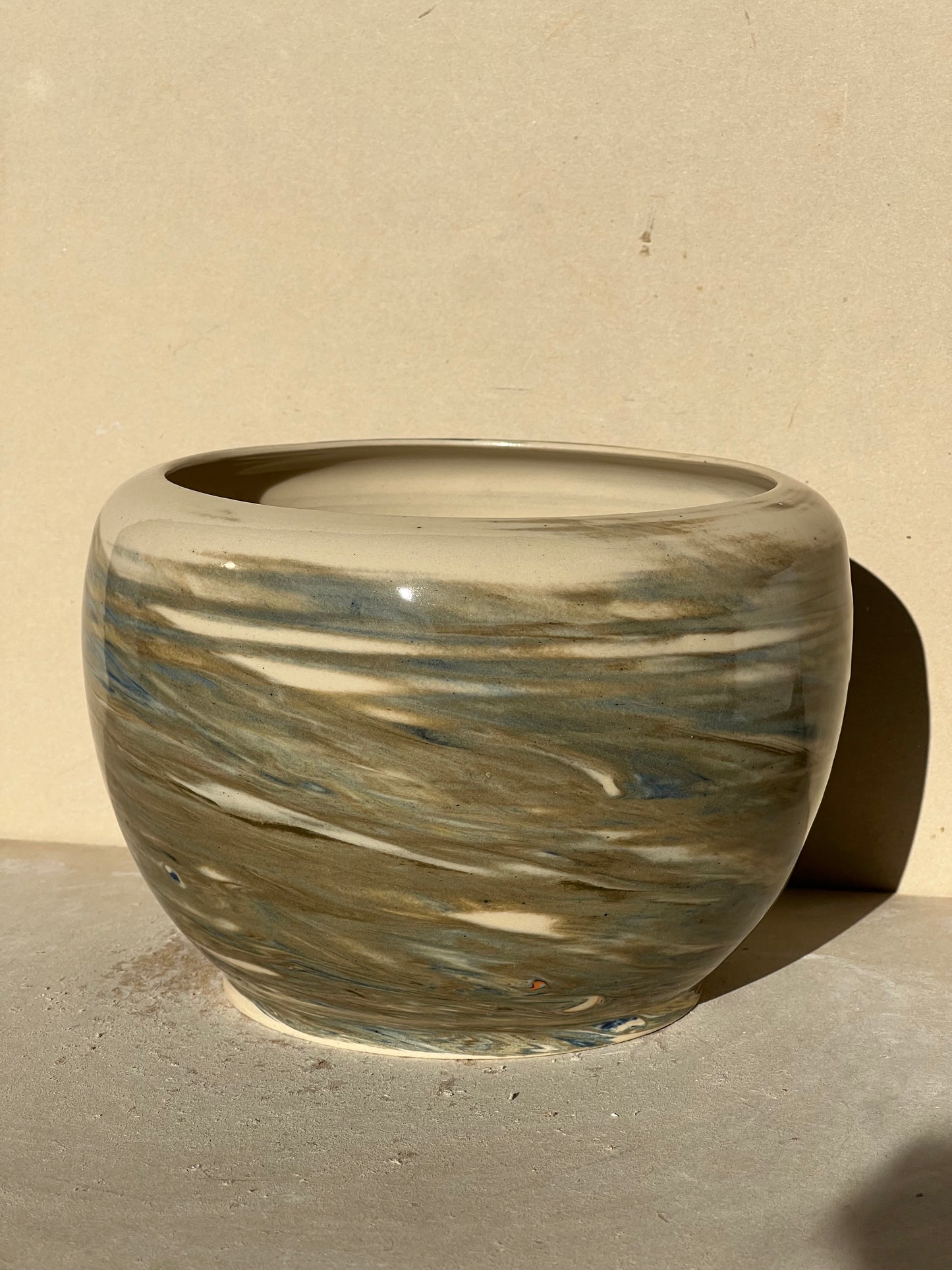 Green Reclaimed Nerikomi Pattern catch all vase