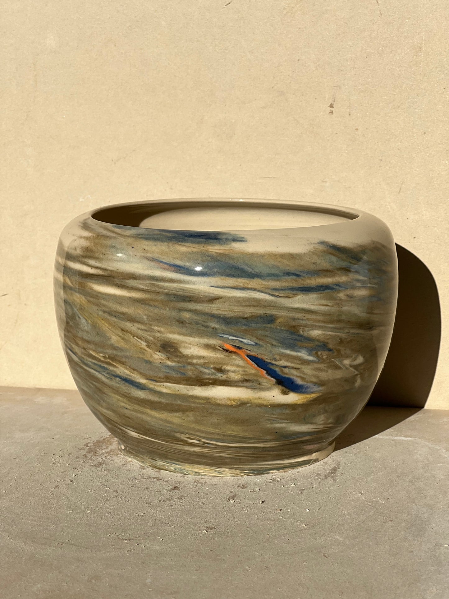 Green Reclaimed Nerikomi Pattern catch all vase