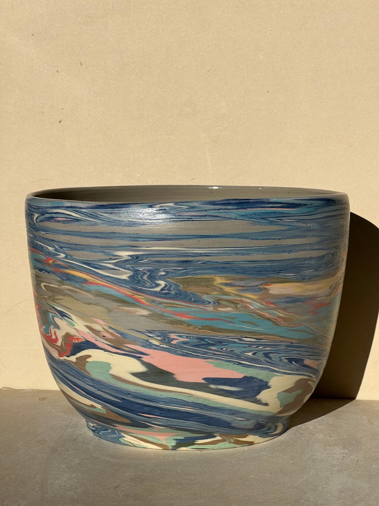 Large Scrap Nerikomi Matte Planter