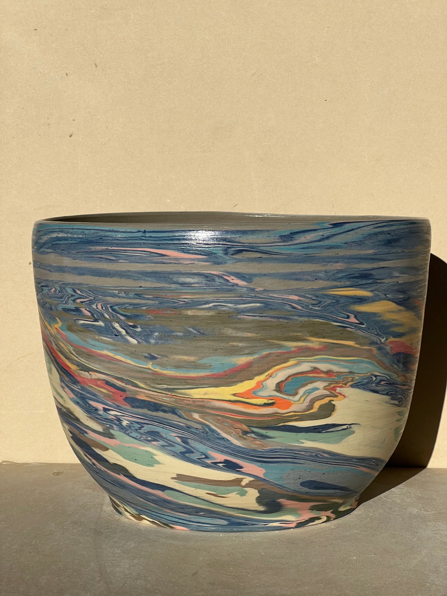 Large Scrap Nerikomi Matte Planter