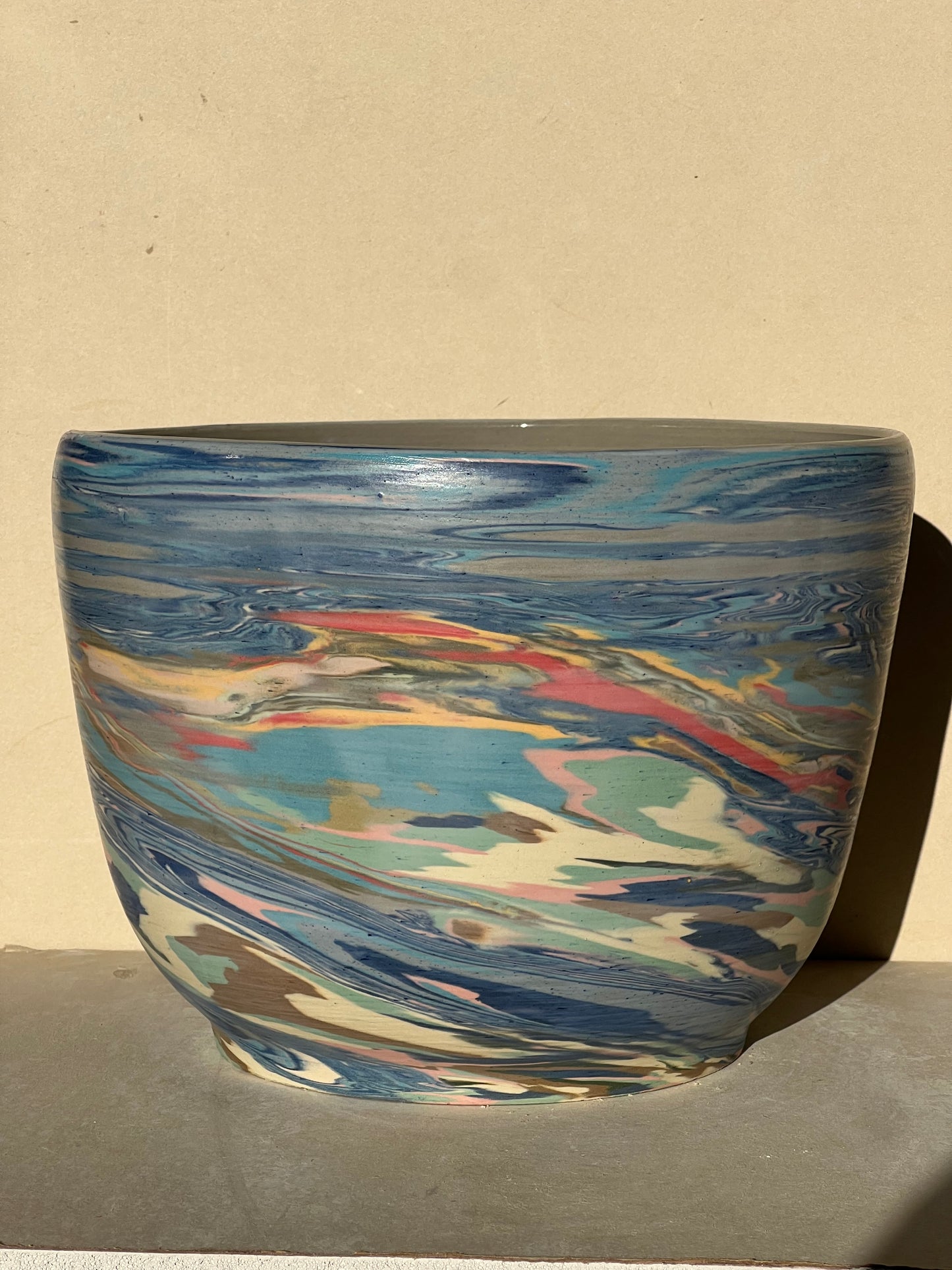 Large Scrap Nerikomi Matte Planter