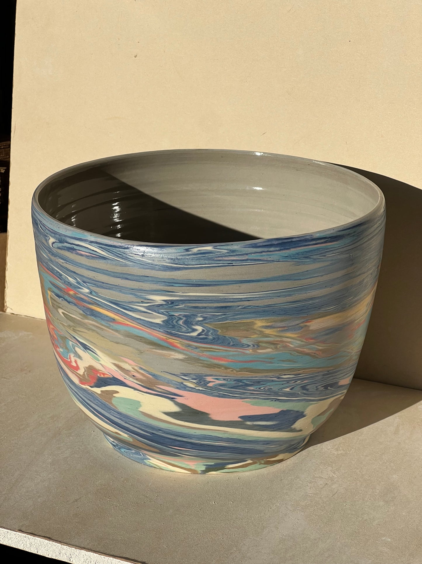 Large Scrap Nerikomi Matte Planter