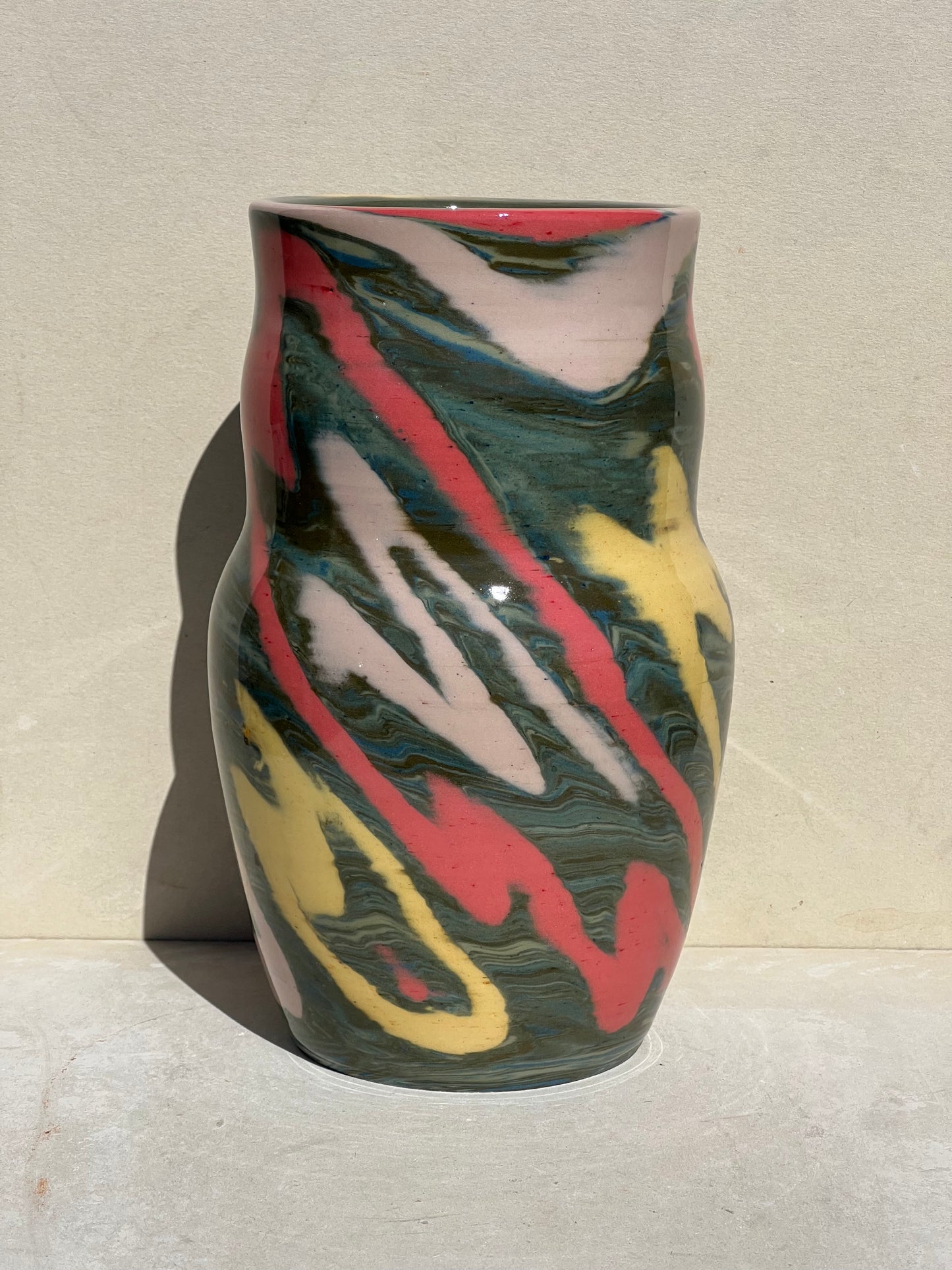 Blue/ Green Marbled Vase